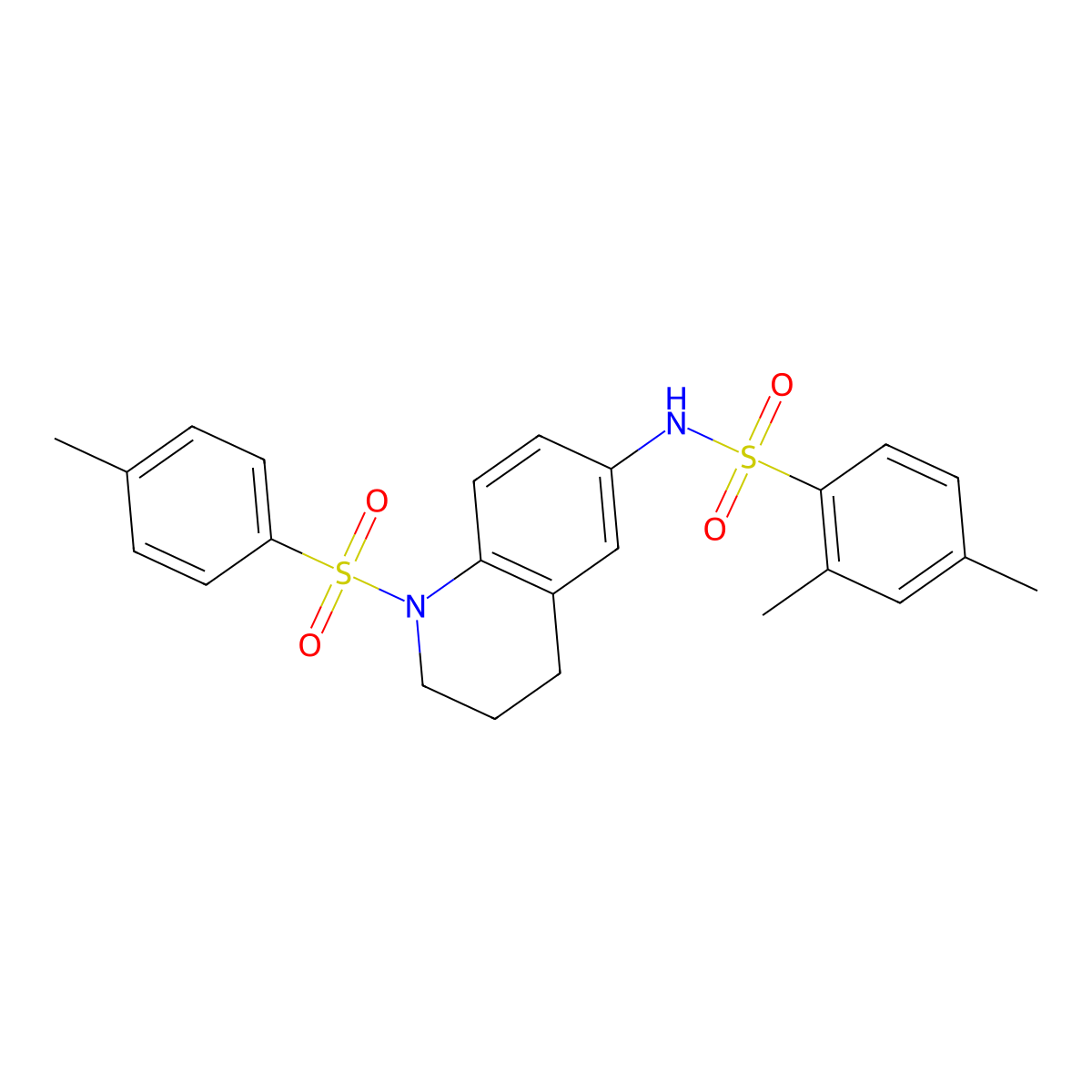 2,4-dimethyl-N-(1-tosyl-1,2,3,4-tetrahydroquinolin-6-yl)benzenesulfonamide molecular structure, CAS 1005300-62-8