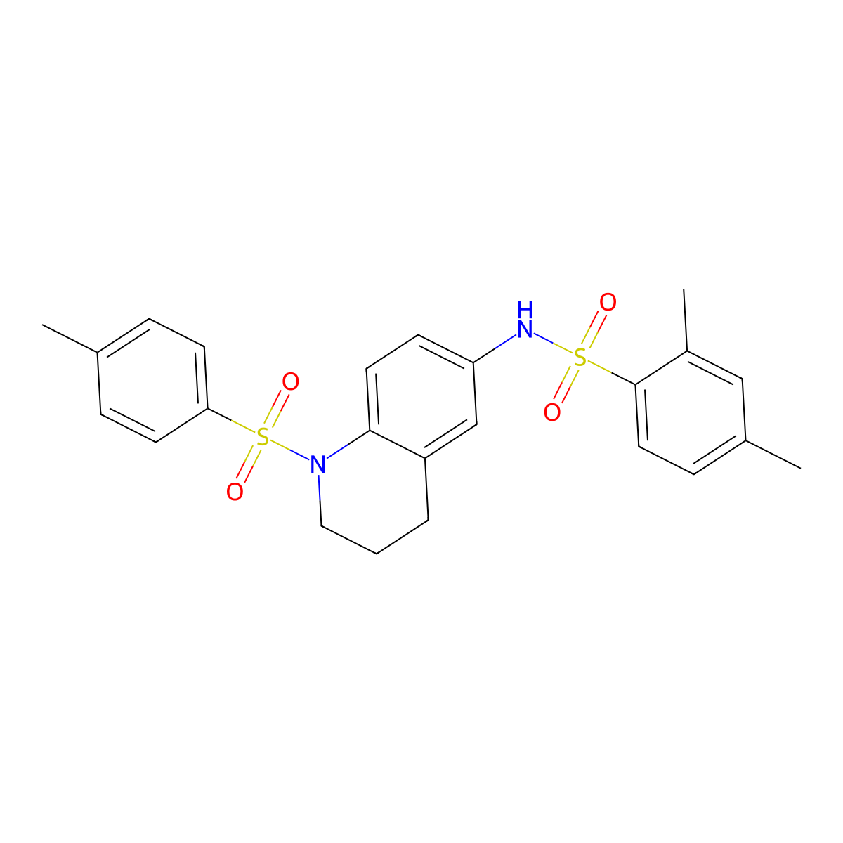 2,4-dimethyl-N-(1-tosyl-1,2,3,4-tetrahydroquinolin-6-yl)benzenesulfonamide molecular structure, CAS 1005300-62-8