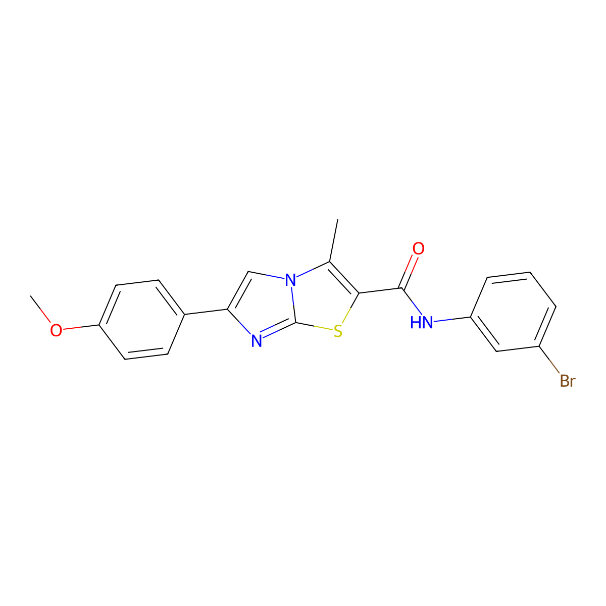 N-(3-bromophenyl)-6-(4-methoxyphenyl)-3-methylimidazo[2,1-b]thiazole-2-carboxamide molecular structure, CAS 1005300-79-7
