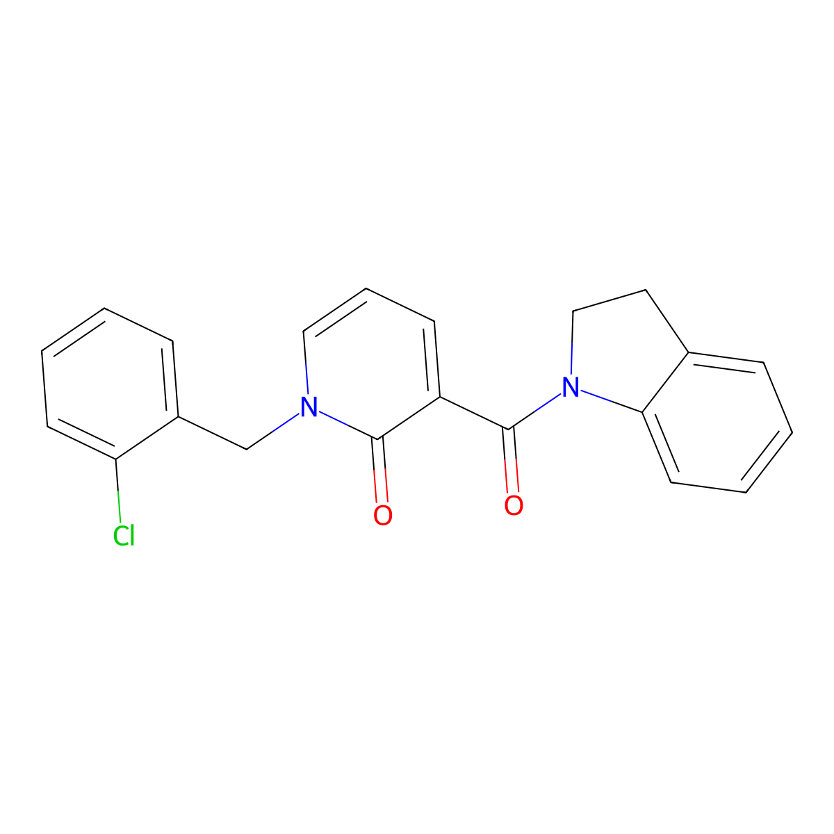 1-(2-chlorobenzyl)-3-(indoline-1-carbonyl)pyridin-2(1H)-one molecular structure, CAS 1005300-82-2