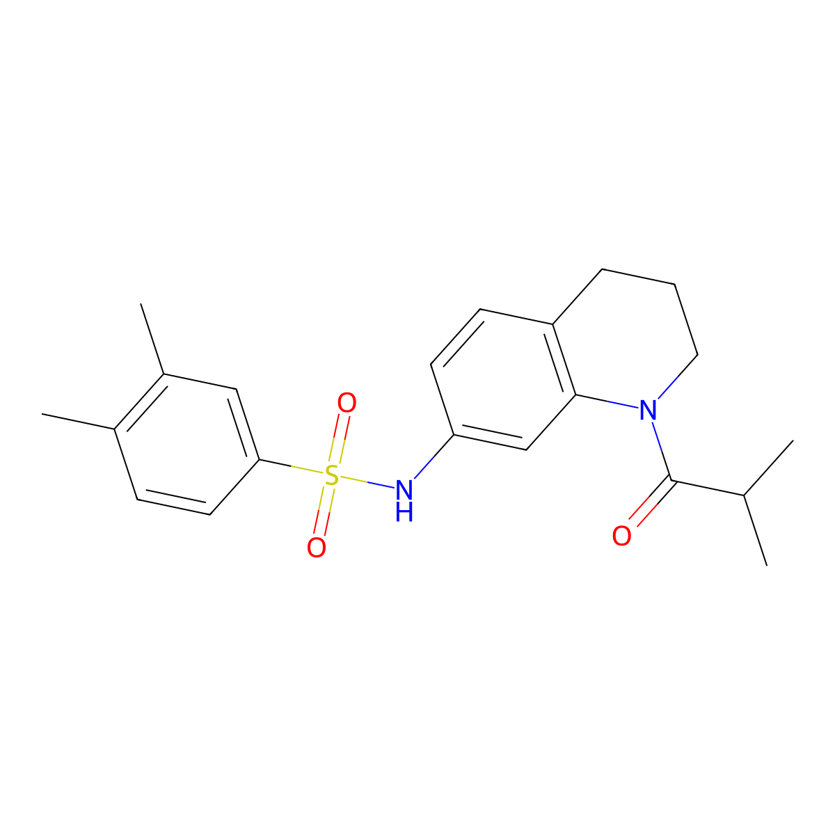 N-(1-isobutyryl-1,2,3,4-tetrahydroquinolin-7-yl)-3,4-dimethylbenzenesulfonamide molecular structure, CAS 1005300-84-4