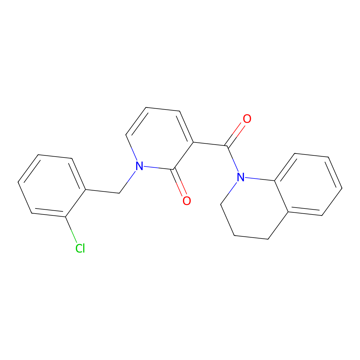 1-(2-chlorobenzyl)-3-(3,4-dihydroquinolin-1(2H)-ylcarbonyl)pyridin-2(1H)-one molecular structure, CAS 1005300-86-6