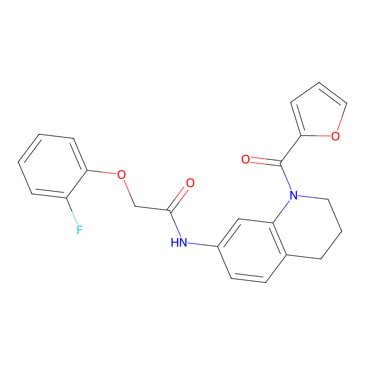 2-(2-fluorophenoxy)-N-[1-(furan-2-carbonyl)-1,2,3,4-tetrahydroquinolin-7-yl]acetamide molecular structure, CAS 1005300-95-7