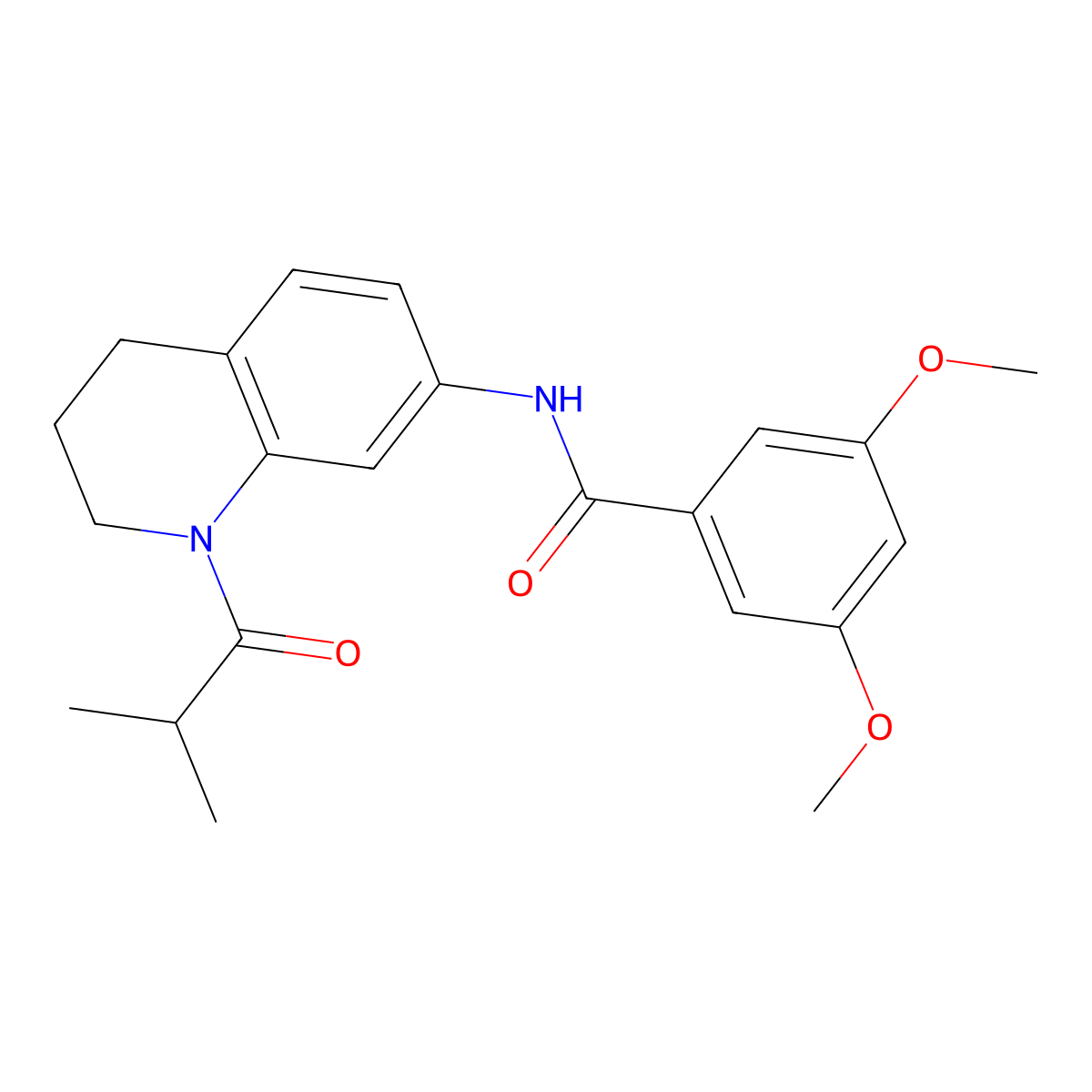 N-(1-isobutyryl-1,2,3,4-tetrahydroquinolin-7-yl)-3,5-dimethoxybenzamide molecular structure, CAS 1005301-09-6