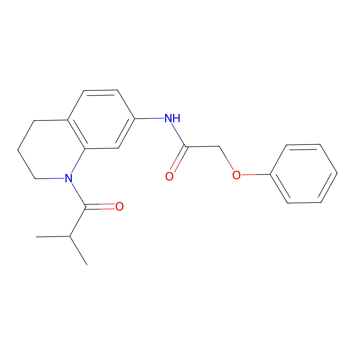 N-(1-isobutyryl-1,2,3,4-tetrahydroquinolin-7-yl)-2-phenoxyacetamide molecular structure, CAS 1005301-15-4