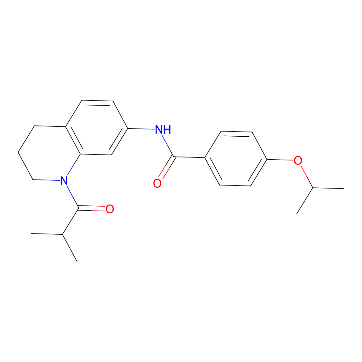 N-(1-isobutyryl-1,2,3,4-tetrahydroquinolin-7-yl)-4-isopropoxybenzamide molecular structure, CAS 1005301-18-7