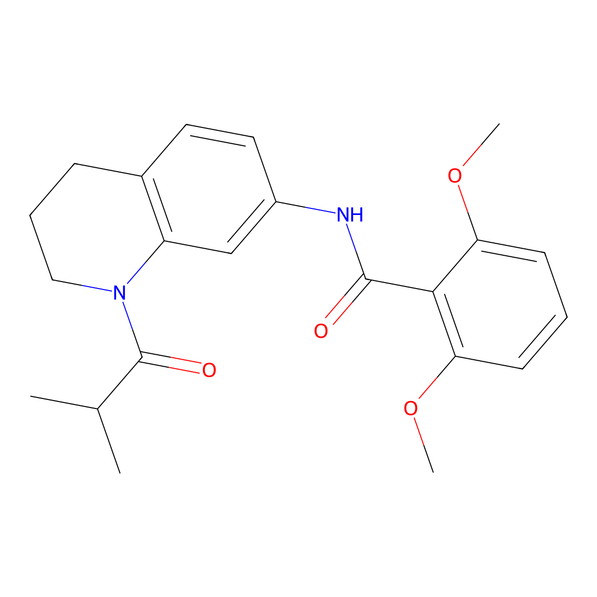N-(1-isobutyryl-1,2,3,4-tetrahydroquinolin-7-yl)-2,6-dimethoxybenzamide molecular structure, CAS 1005301-21-2