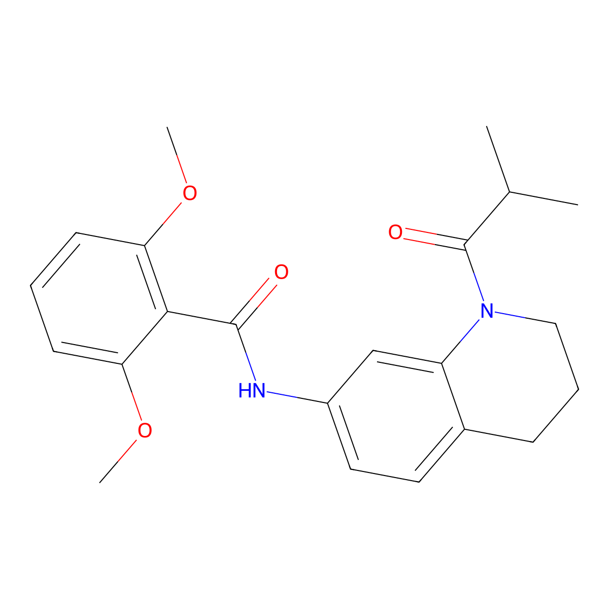 N-(1-isobutyryl-1,2,3,4-tetrahydroquinolin-7-yl)-2,6-dimethoxybenzamide molecular structure, CAS 1005301-21-2