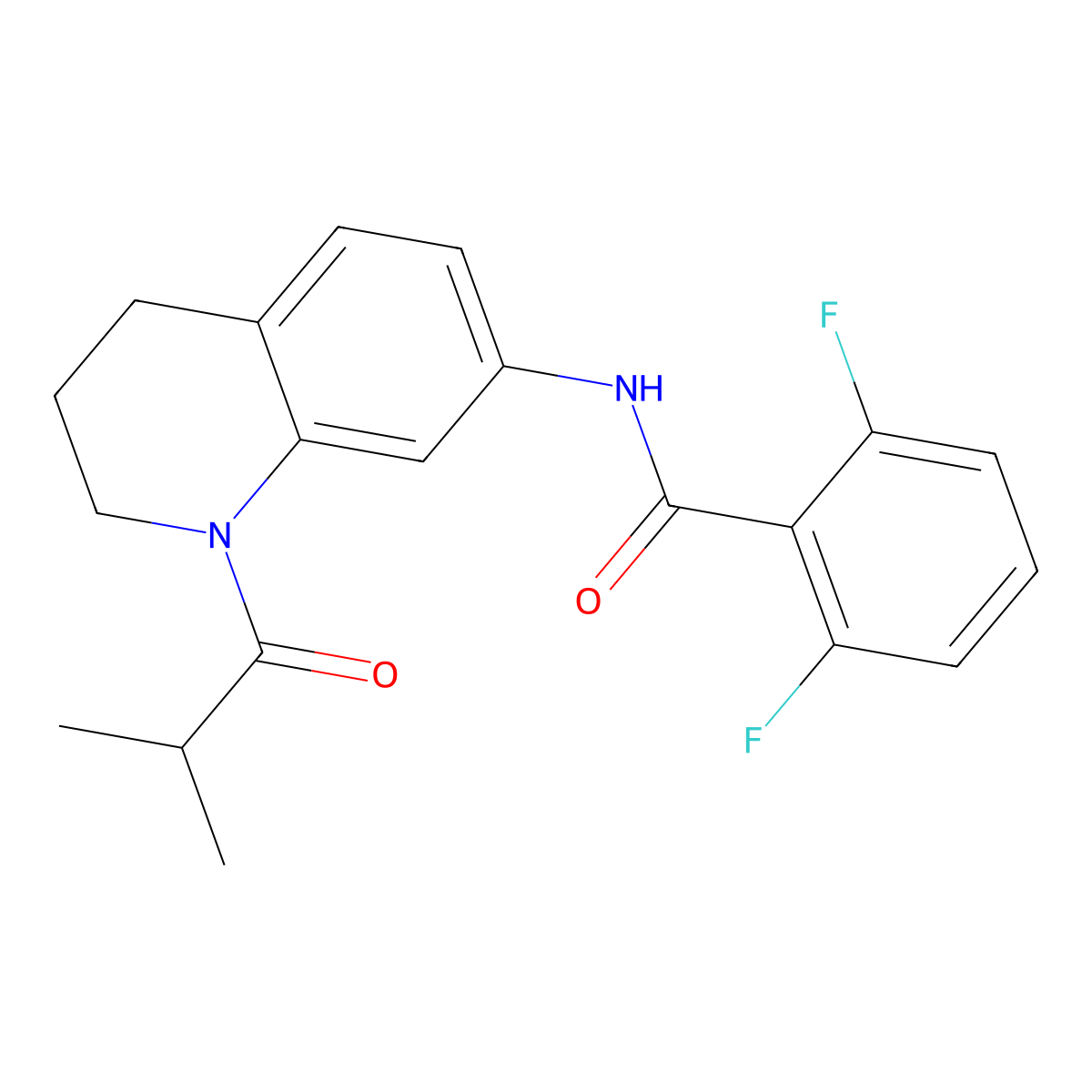 2,6-difluoro-N-(1-isobutyryl-1,2,3,4-tetrahydroquinolin-7-yl)benzamide molecular structure, CAS 1005301-30-3