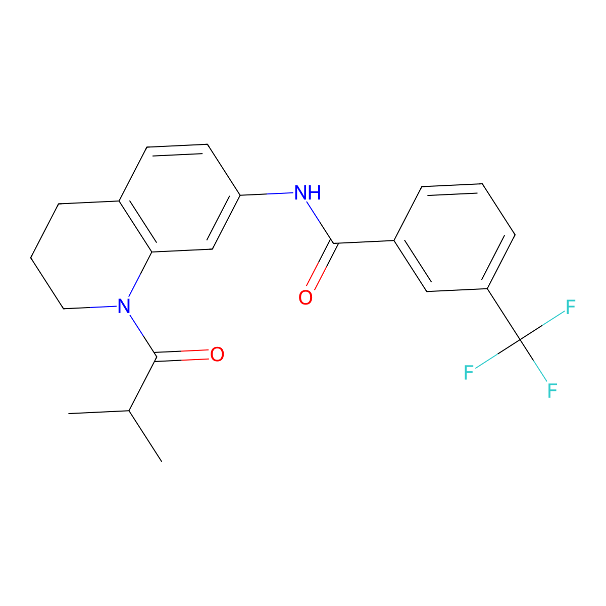 N-(1-isobutyryl-1,2,3,4-tetrahydroquinolin-7-yl)-3-(trifluoromethyl)benzamide molecular structure, CAS 1005301-34-7