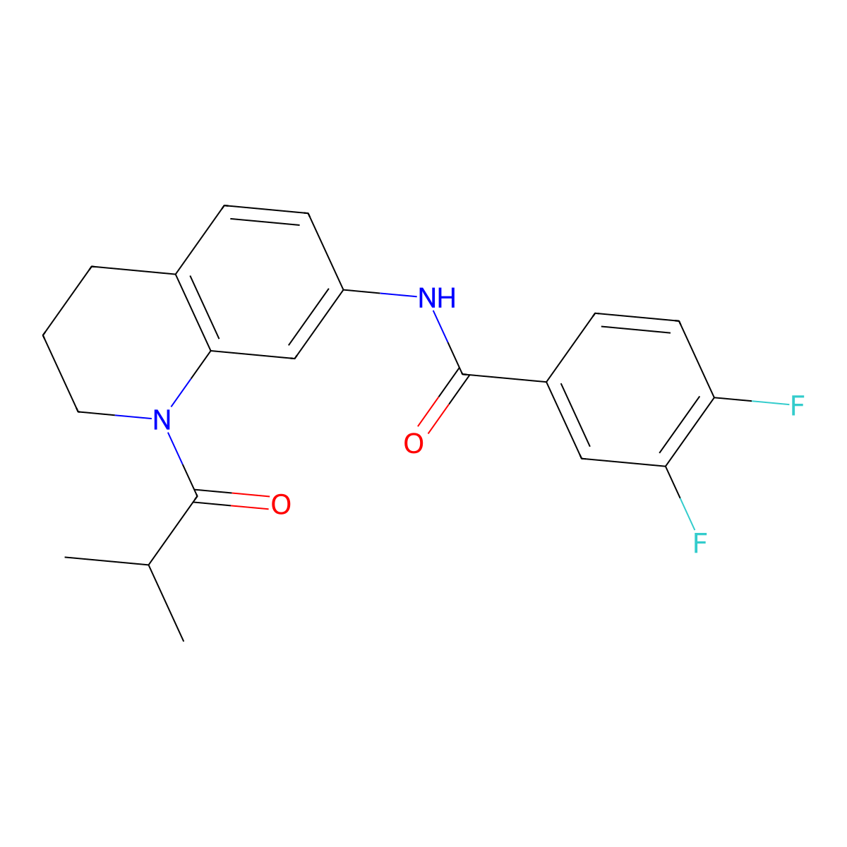 3,4-difluoro-N-(1-isobutyryl-1,2,3,4-tetrahydroquinolin-7-yl)benzamide molecular structure, CAS 1005301-36-9
