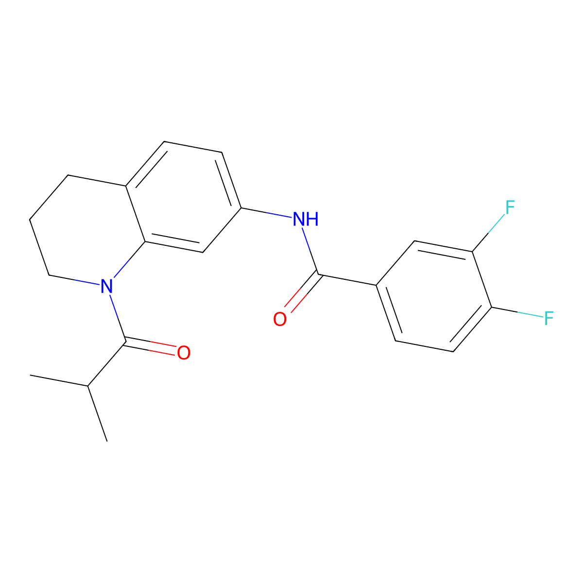3,4-difluoro-N-(1-isobutyryl-1,2,3,4-tetrahydroquinolin-7-yl)benzamide molecular structure, CAS 1005301-36-9