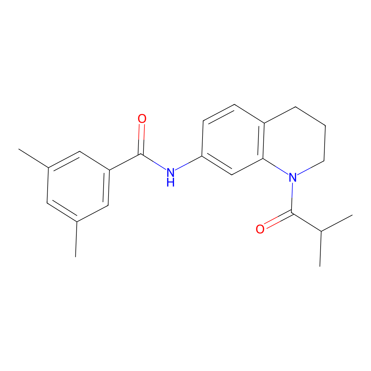 N-(1-isobutyryl-1,2,3,4-tetrahydroquinolin-7-yl)-3,5-dimethylbenzamide molecular structure, CAS 1005301-38-1