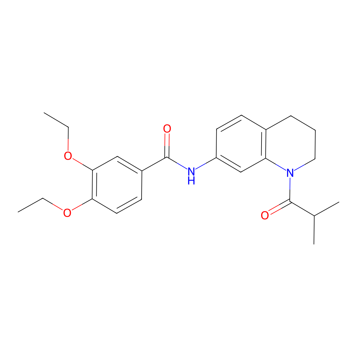 3,4-diethoxy-N-(1-isobutyryl-1,2,3,4-tetrahydroquinolin-7-yl)benzamide molecular structure, CAS 1005301-42-7