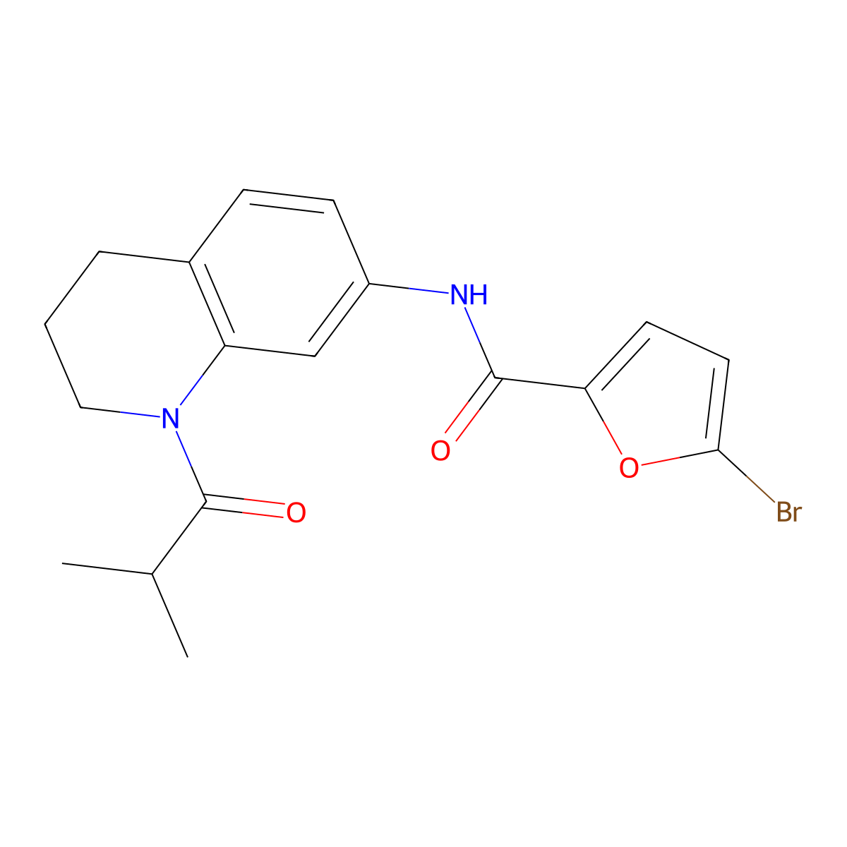 5-bromo-N-[1-(2-methylpropanoyl)-3,4-dihydro-2H-quinolin-7-yl]furan-2-carboxamide molecular structure, CAS 1005301-44-9