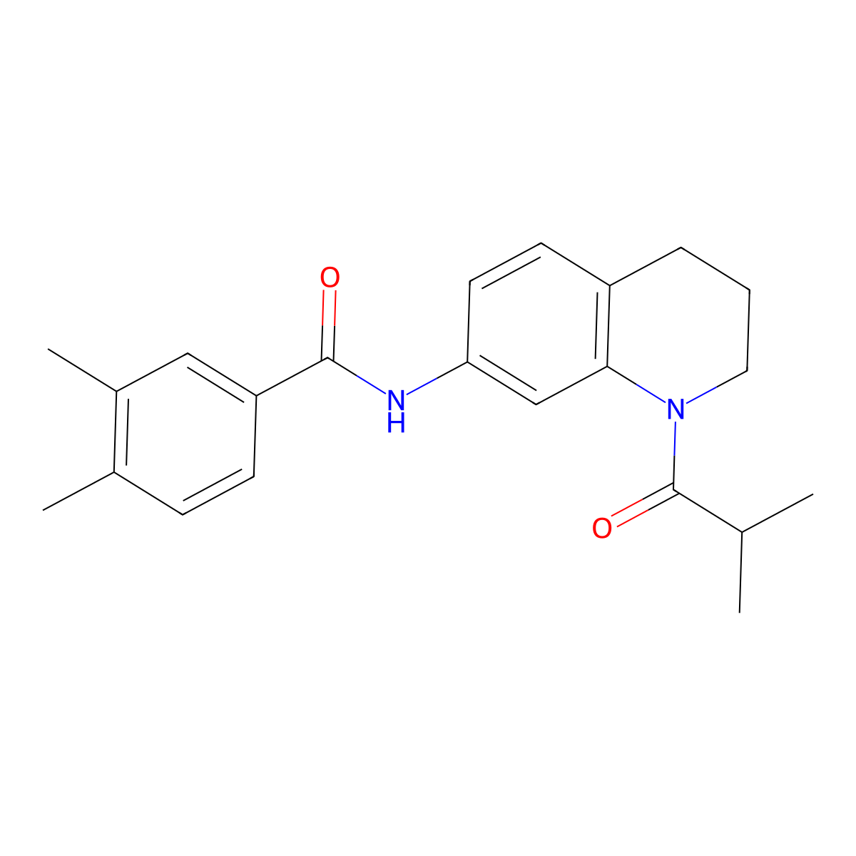 N-(1-isobutyryl-1,2,3,4-tetrahydroquinolin-7-yl)-3,4-dimethylbenzamide molecular structure, CAS 1005301-48-3