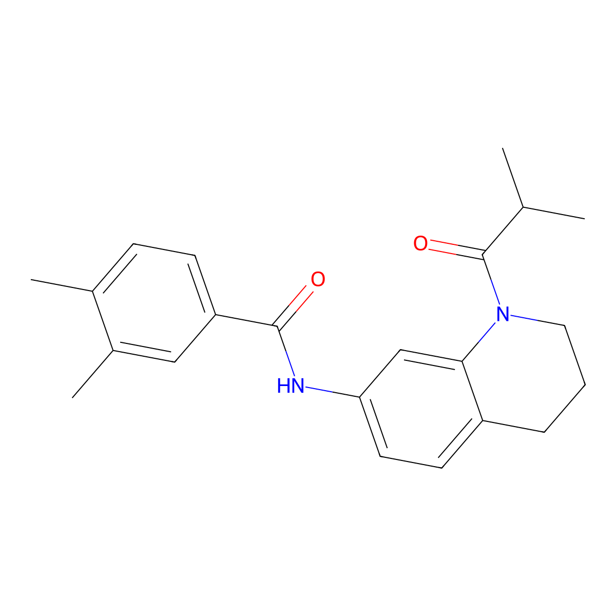 N-(1-isobutyryl-1,2,3,4-tetrahydroquinolin-7-yl)-3,4-dimethylbenzamide molecular structure, CAS 1005301-48-3