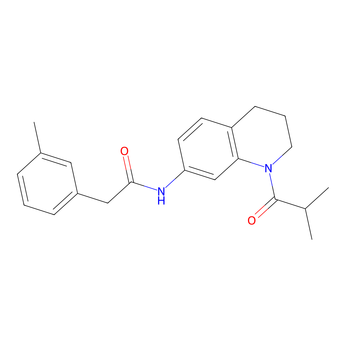 2-(3-methylphenyl)-N-[1-(2-methylpropanoyl)-3,4-dihydro-2H-quinolin-7-yl]acetamide molecular structure, CAS 1005301-51-8