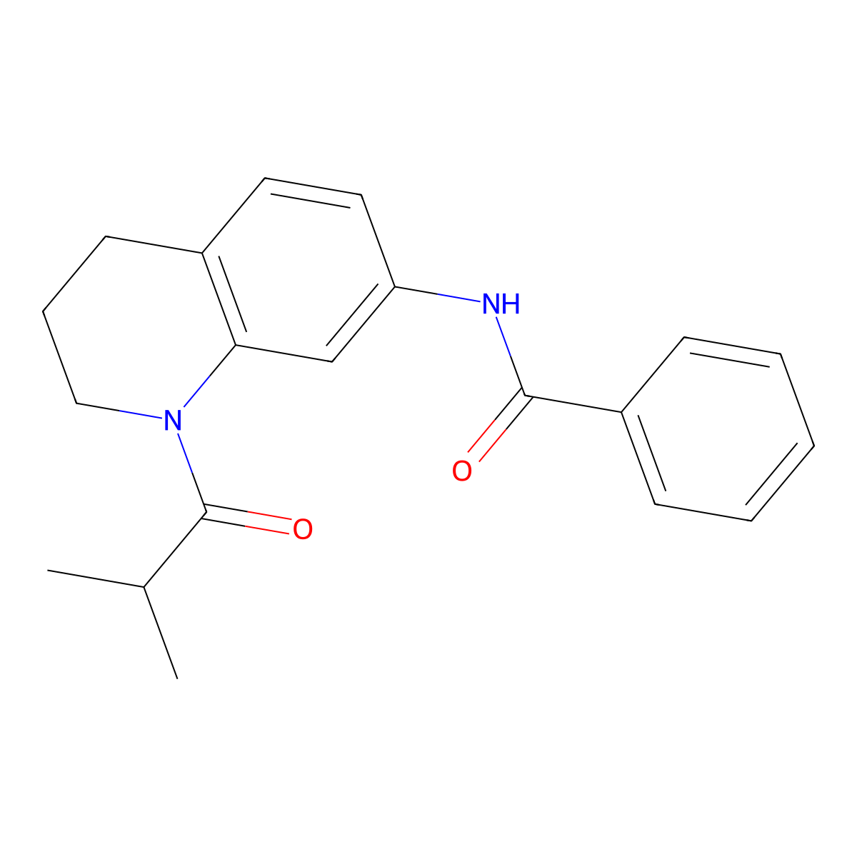 N-(1-isobutyryl-1,2,3,4-tetrahydroquinolin-7-yl)benzamide molecular structure, CAS 1005301-54-1