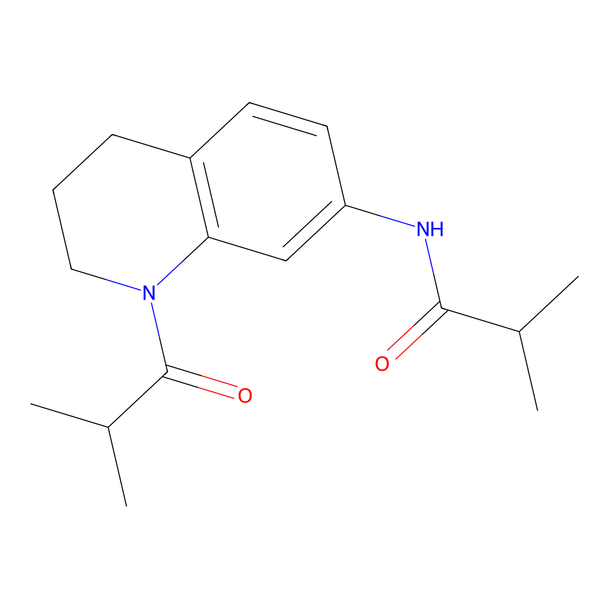 N-(1-isobutyryl-1,2,3,4-tetrahydroquinolin-7-yl)isobutyramide molecular structure, CAS 1005301-60-9