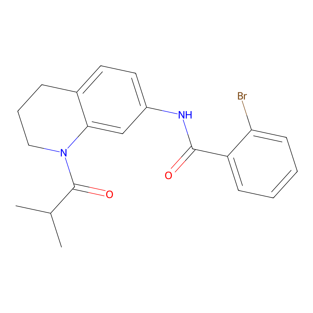2-bromo-N-(1-isobutyryl-1,2,3,4-tetrahydroquinolin-7-yl)benzamide molecular structure, CAS 1005301-63-2