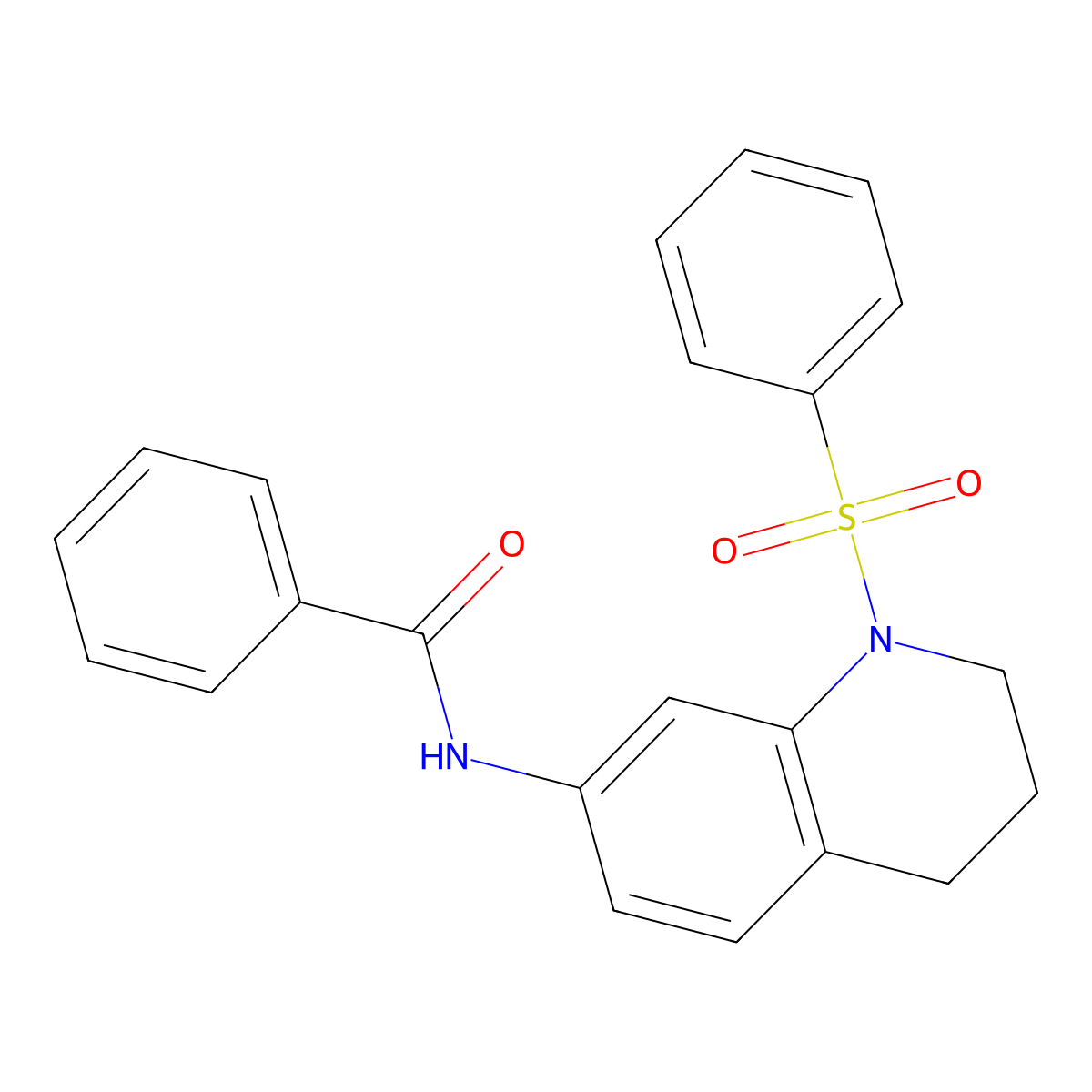 N-[1-(benzenesulfonyl)-3,4-dihydro-2H-quinolin-7-yl]benzamide molecular structure, CAS 1005301-65-4