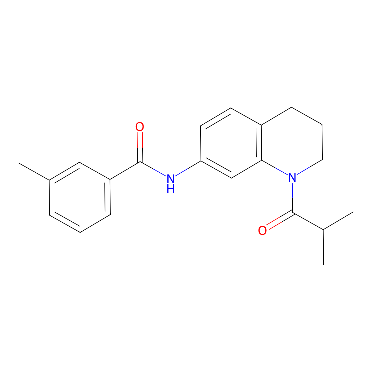 N-(1-isobutyryl-1,2,3,4-tetrahydroquinolin-7-yl)-3-methylbenzamide molecular structure, CAS 1005301-68-7