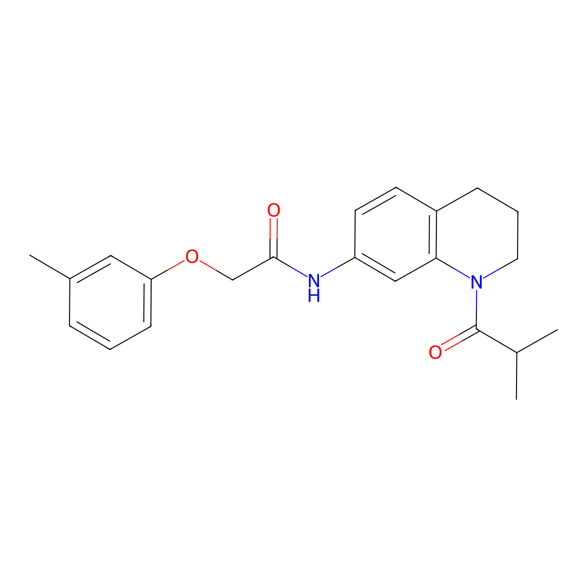 2-(3-methylphenoxy)-N-[1-(2-methylpropanoyl)-3,4-dihydro-2H-quinolin-7-yl]acetamide molecular structure, CAS 1005301-74-5