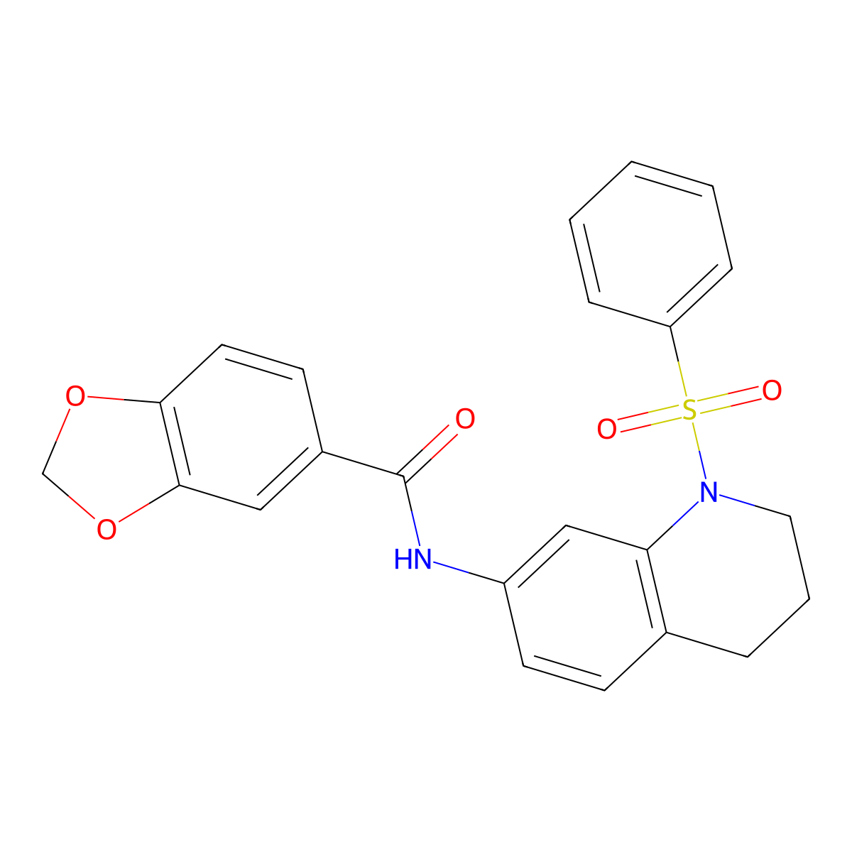 N-(1-(phenylsulfonyl)-1,2,3,4-tetrahydroquinolin-7-yl)benzo[d][1,3]dioxole-5-carboxamide molecular structure, CAS 1005301-76-7