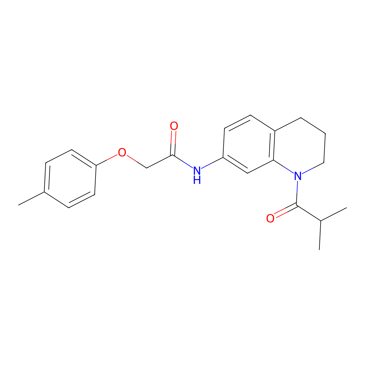 2-(4-methylphenoxy)-N-[1-(2-methylpropanoyl)-3,4-dihydro-2H-quinolin-7-yl]acetamide molecular structure, CAS 1005301-77-8
