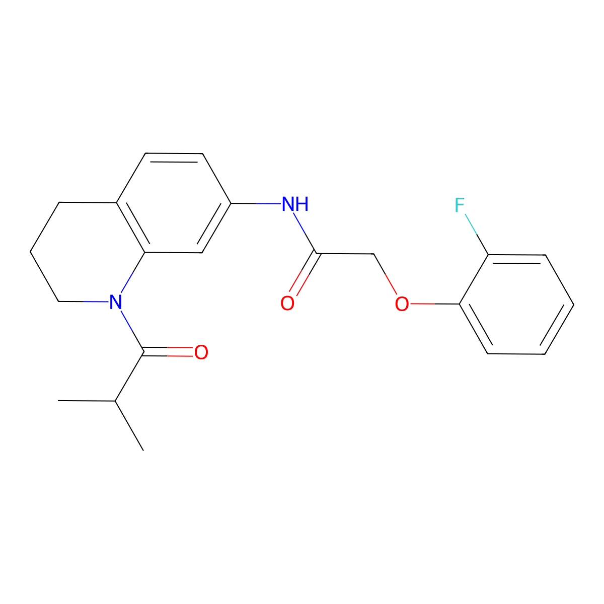 2-(2-fluorophenoxy)-N-(1-isobutyryl-1,2,3,4-tetrahydroquinolin-7-yl)acetamide molecular structure, CAS 1005301-80-3