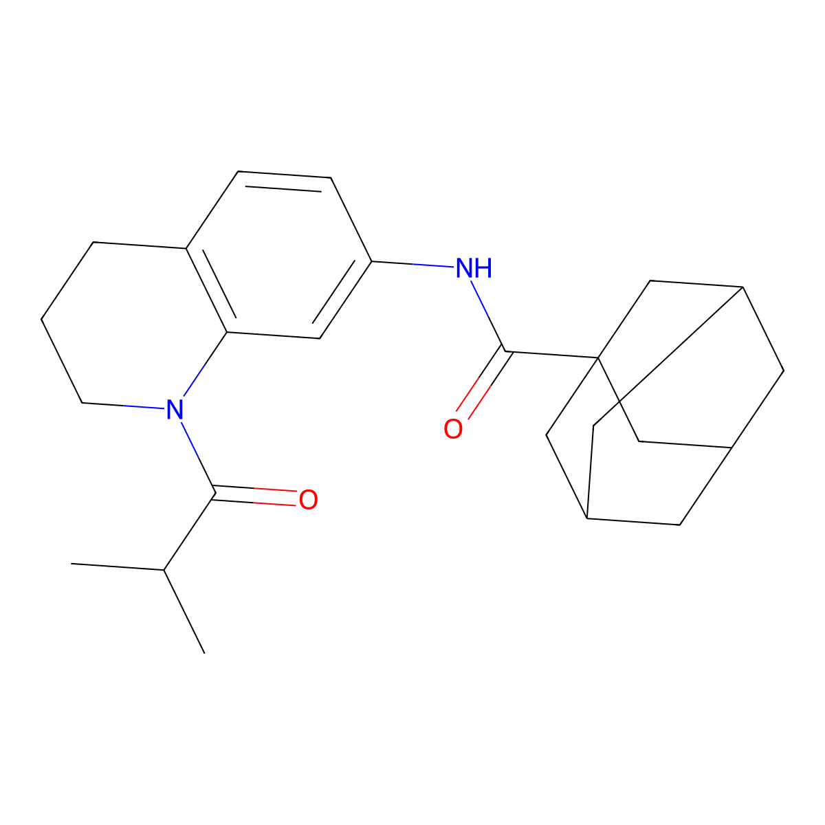 N-[1-(2-methylpropanoyl)-3,4-dihydro-2H-quinolin-7-yl]adamantane-1-carboxamide molecular structure, CAS 1005301-83-6