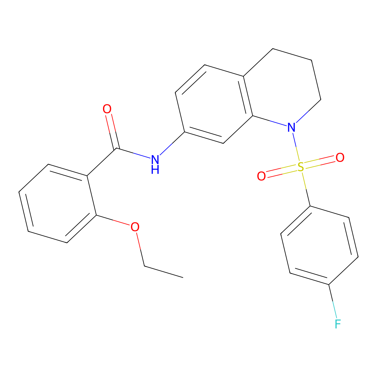 2-ethoxy-N-(1-((4-fluorophenyl)sulfonyl)-1,2,3,4-tetrahydroquinolin-7-yl)benzamide molecular structure, CAS 1005302-01-1