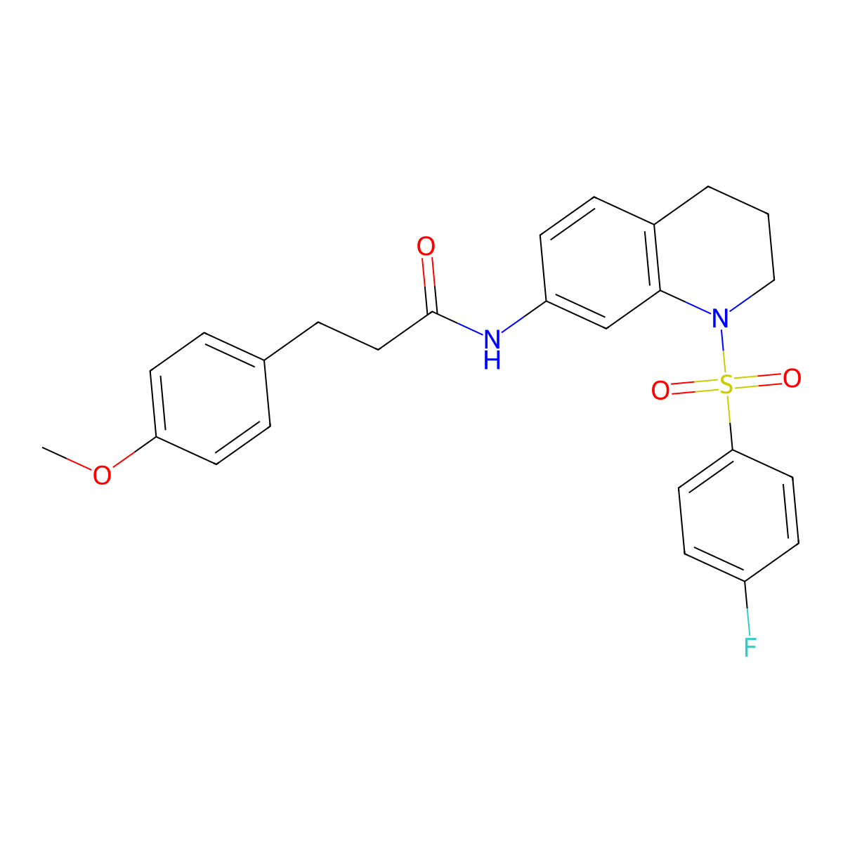 N-(1-((4-fluorophenyl)sulfonyl)-1,2,3,4-tetrahydroquinolin-7-yl)-3-(4-methoxyphenyl)propanamide molecular structure, CAS 1005302-03-3