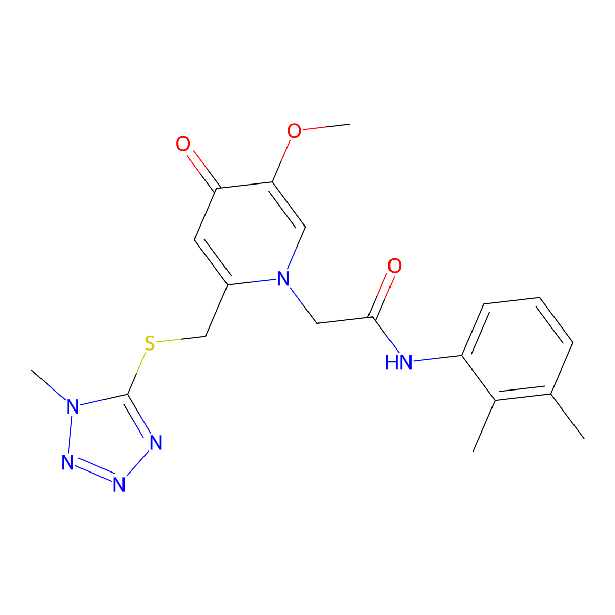 N-(2,3-dimethylphenyl)-2-(5-methoxy-2-(((1-methyl-1H-tetrazol-5-yl)thio)methyl)-4-oxopyridin-1(4H)-yl)acetamide molecular structure, CAS 1005302-30-6