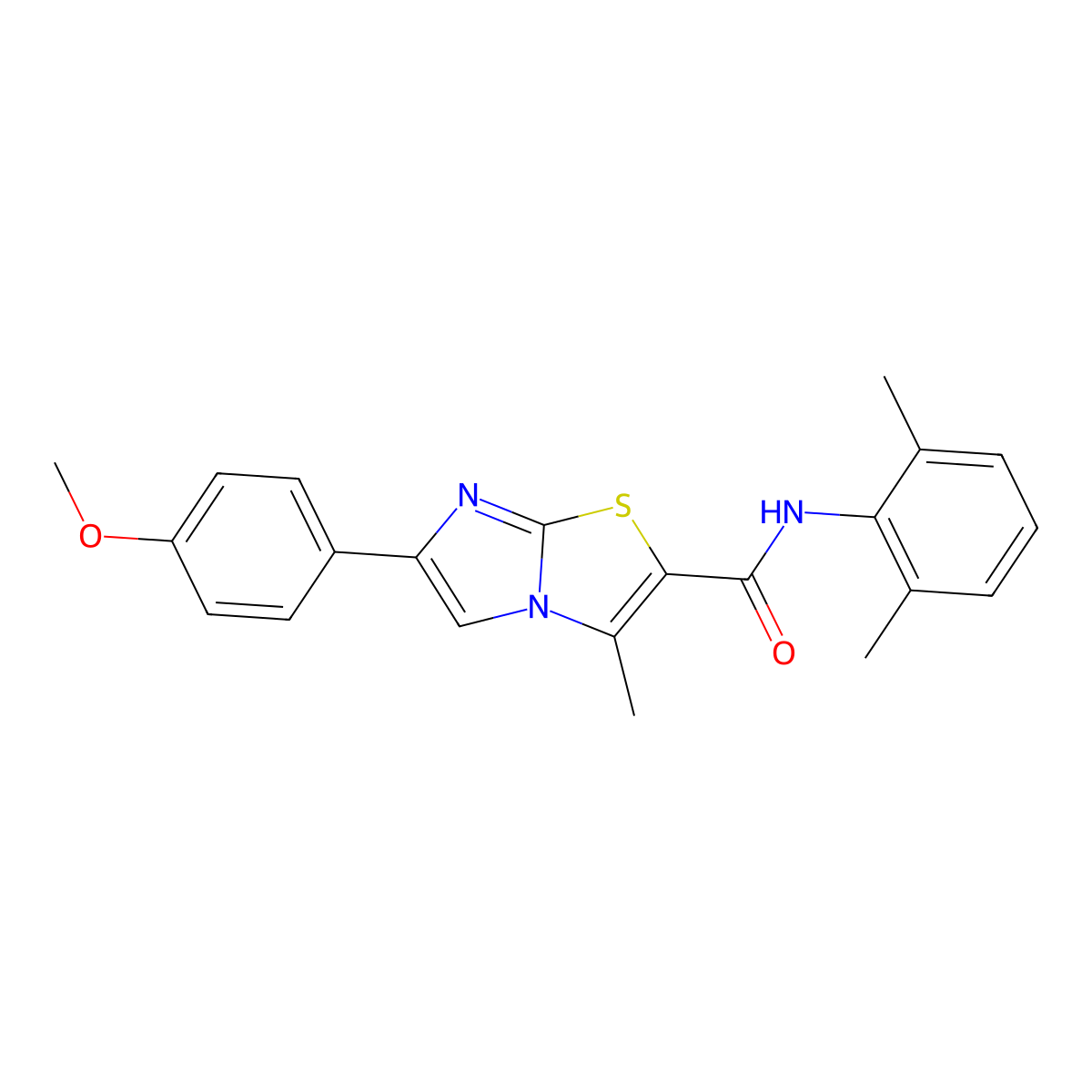 N-(2,6-dimethylphenyl)-6-(4-methoxyphenyl)-3-methylimidazo[2,1-b][1,3]thiazole-2-carboxamide molecular structure, CAS 1005302-63-5
