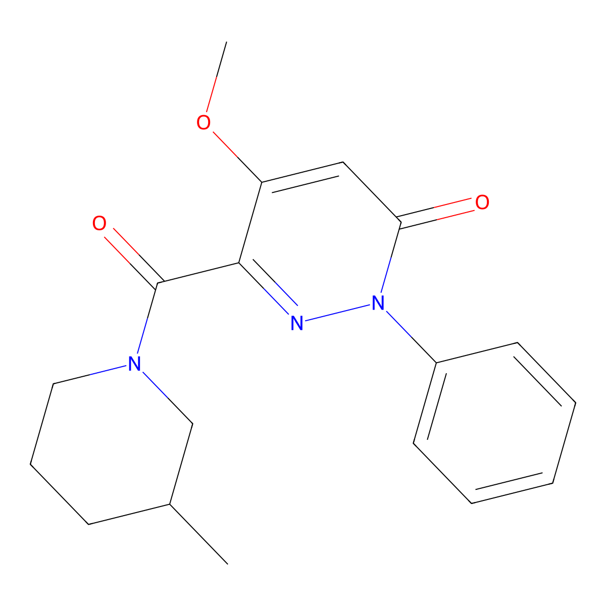 5-methoxy-6-[(3-methylpiperidino)carbonyl]-2-phenyl-3(2H)-pyridazinone molecular structure, CAS 1005302-69-1