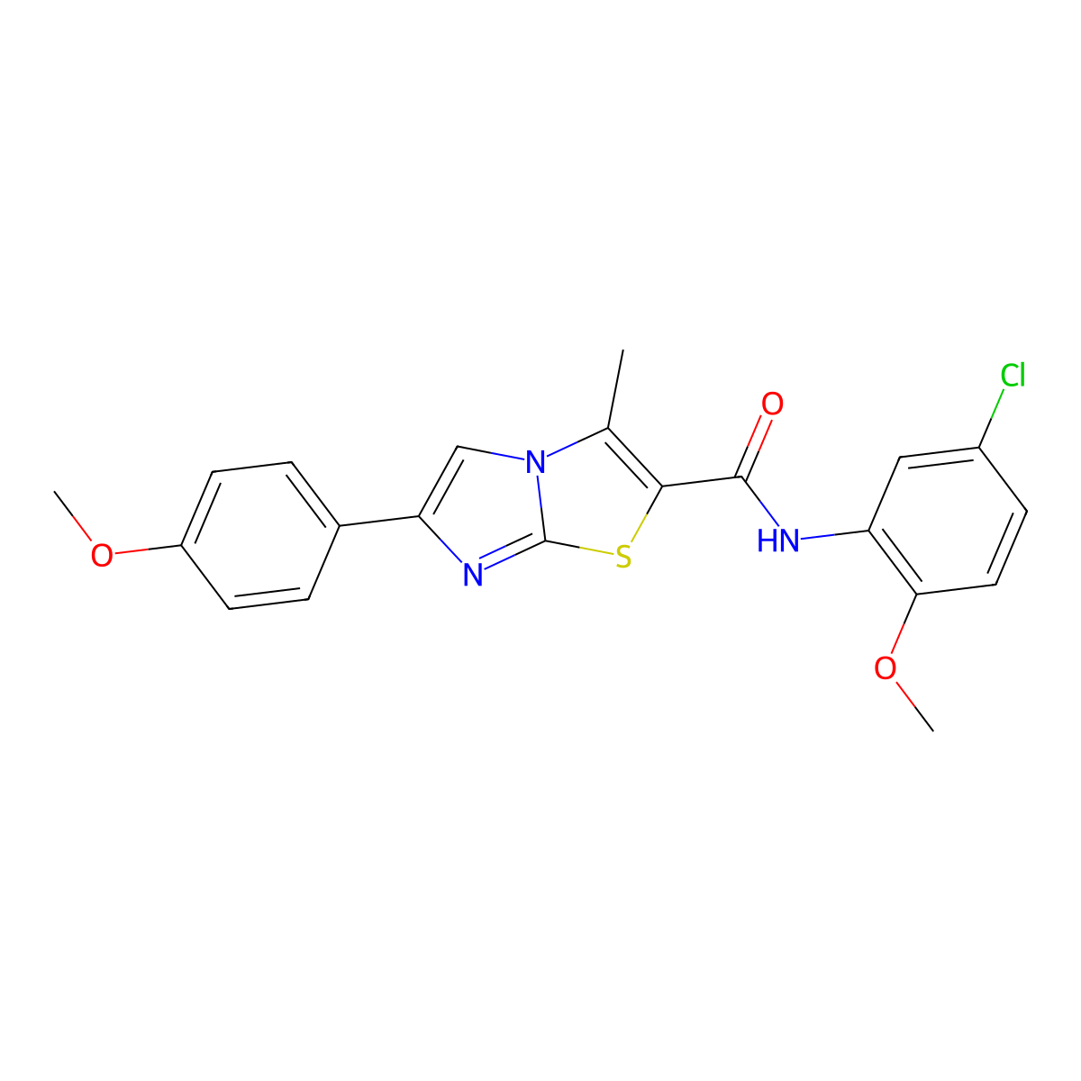 N-(5-chloro-2-methoxyphenyl)-6-(4-methoxyphenyl)-3-methylimidazo[2,1-b][1,3]thiazole-2-carboxamide molecular structure, CAS 1005302-70-4