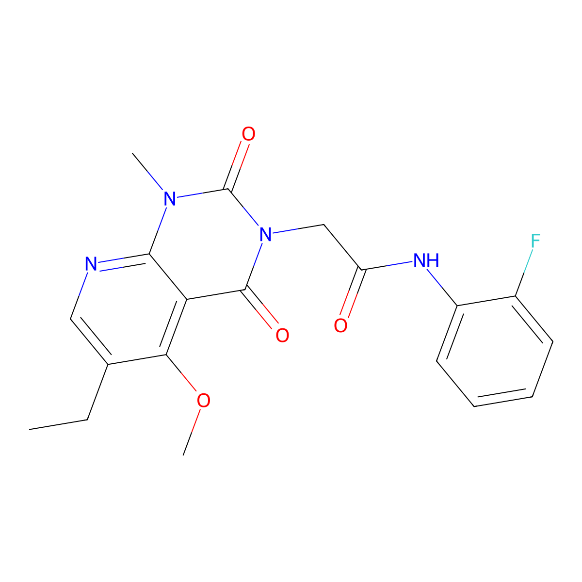 2-(6-ethyl-5-methoxy-1-methyl-2,4-dioxo-1,2-dihydropyrido[2,3-d]pyrimidin-3(4H)-yl)-N-(2-fluorophenyl)acetamide molecular structure, CAS 1005303-14-9