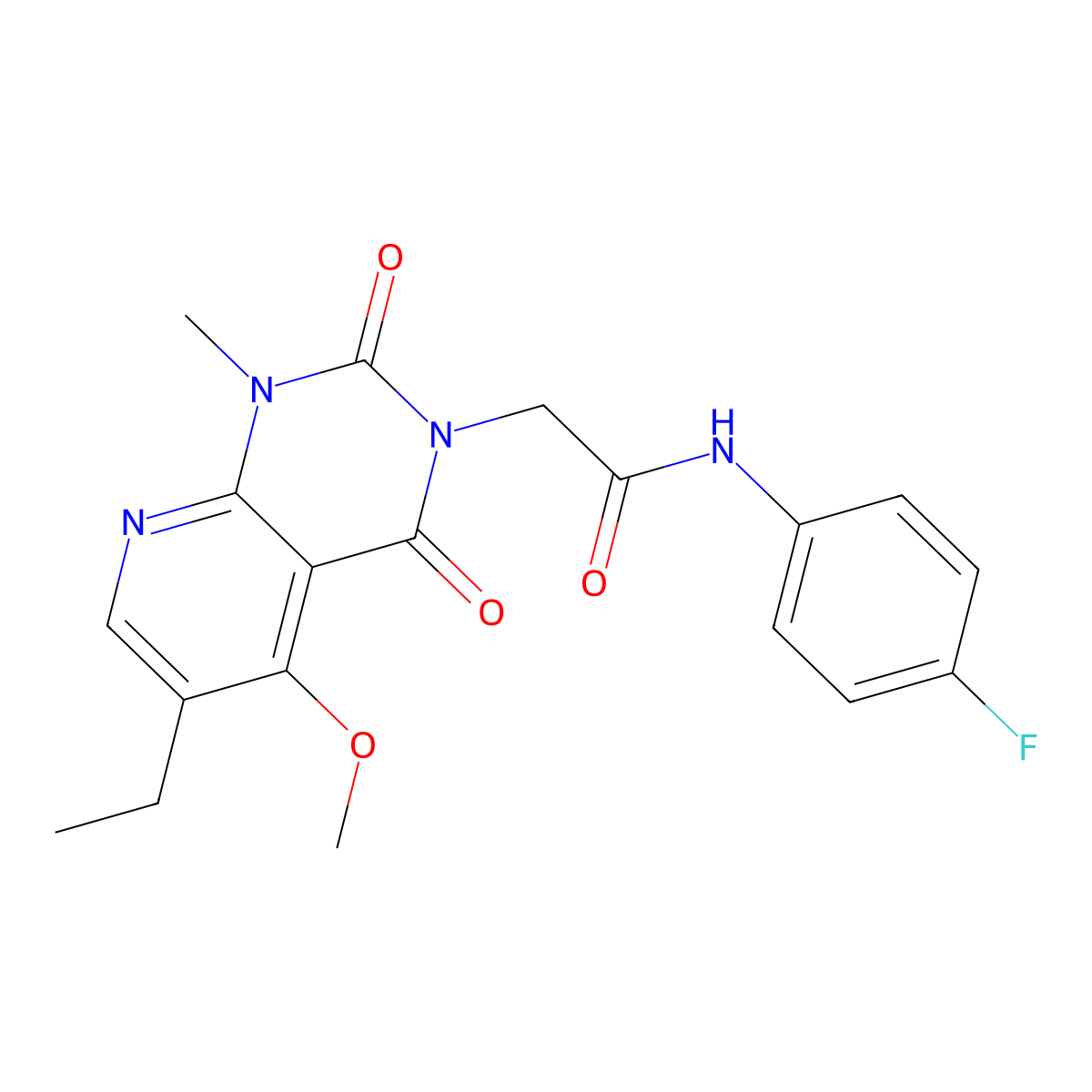 2-(6-ethyl-5-methoxy-1-methyl-2,4-dioxo-1,2-dihydropyrido[2,3-d]pyrimidin-3(4H)-yl)-N-(4-fluorophenyl)acetamide molecular structure, CAS 1005303-17-2
