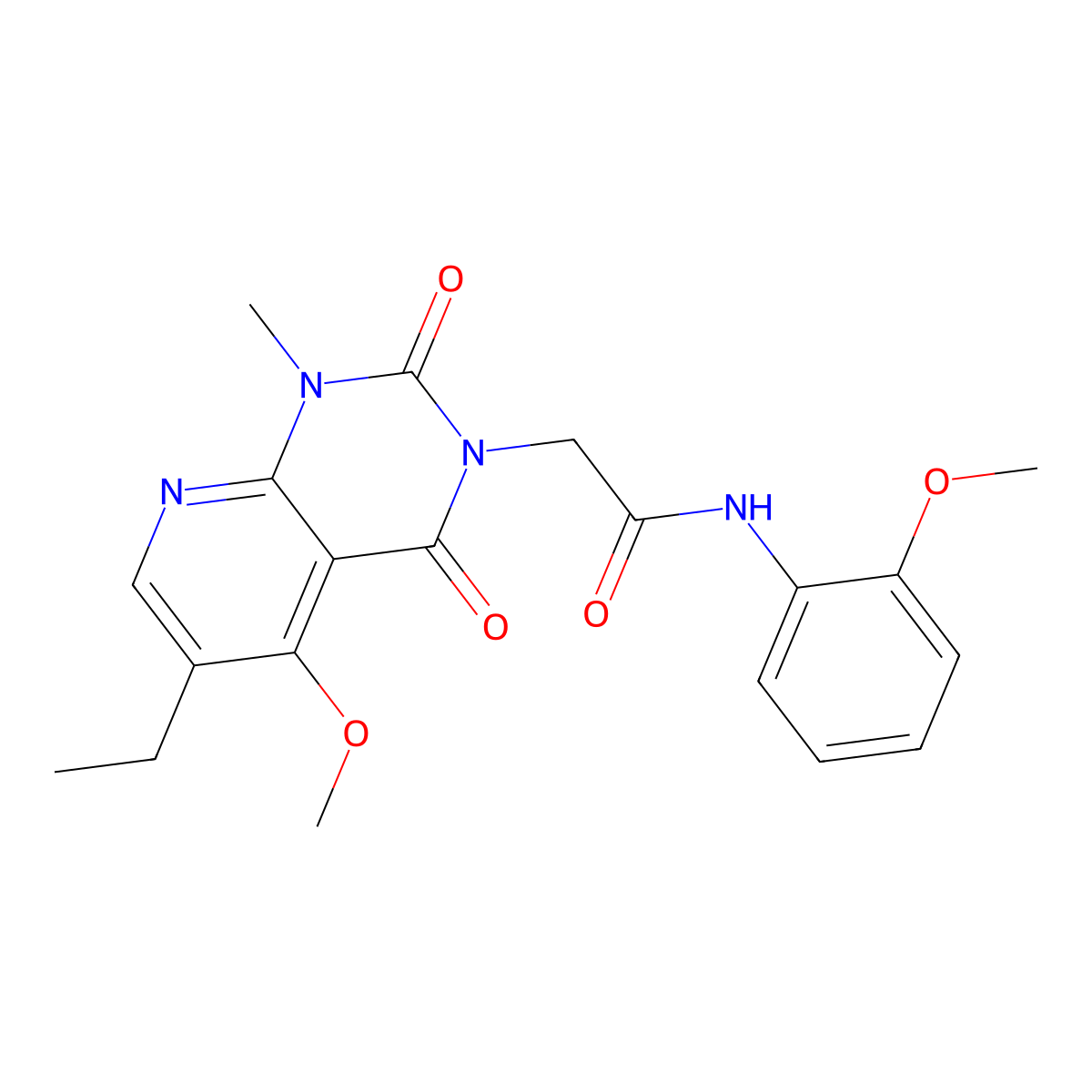 2-(6-ethyl-5-methoxy-1-methyl-2,4-dioxo-1,2-dihydropyrido[2,3-d]pyrimidin-3(4H)-yl)-N-(2-methoxyphenyl)acetamide molecular structure, CAS 1005303-19-4