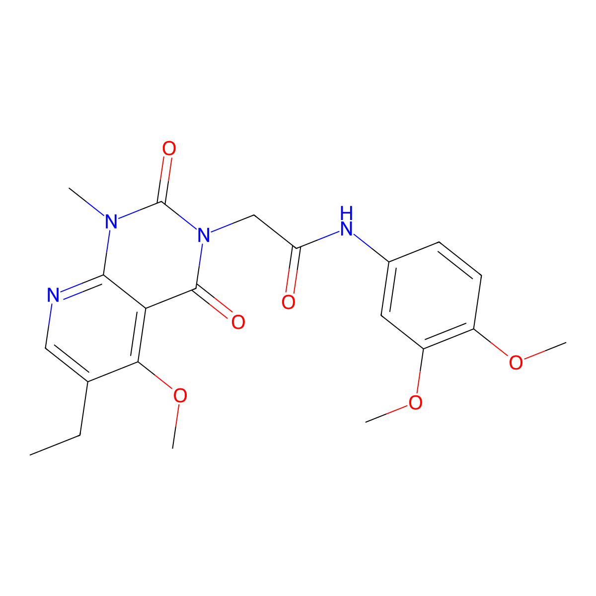 N-(3,4-dimethoxyphenyl)-2-(6-ethyl-5-methoxy-1-methyl-2,4-dioxo-1,2-dihydropyrido[2,3-d]pyrimidin-3(4H)-yl)acetamide molecular structure, CAS 1005303-25-2