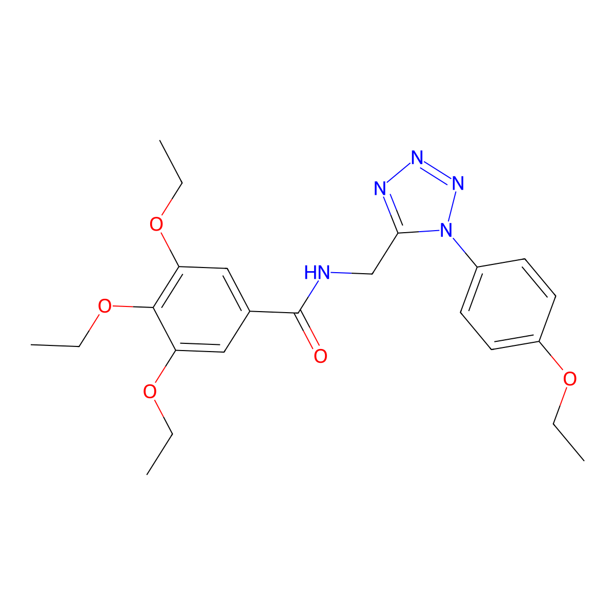 3,4,5-triethoxy-N-((1-(4-ethoxyphenyl)-1H-tetrazol-5-yl)methyl)benzamide molecular structure, CAS 1005303-26-3