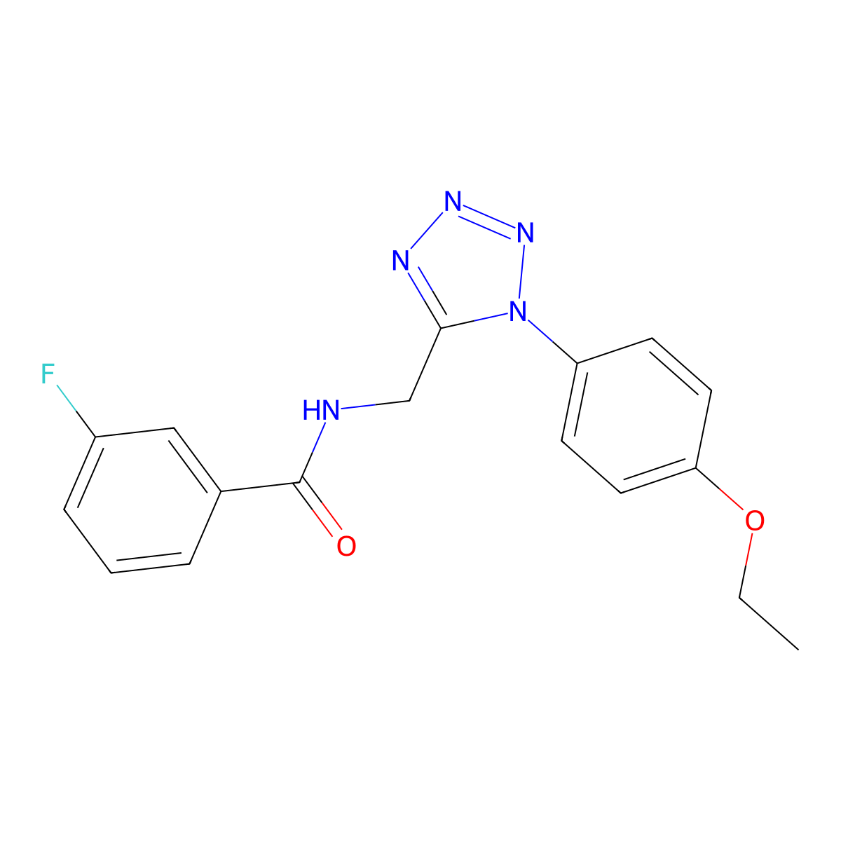 N-((1-(4-ethoxyphenyl)-1H-tetrazol-5-yl)methyl)-3-fluorobenzamide molecular structure, CAS 1005303-31-0