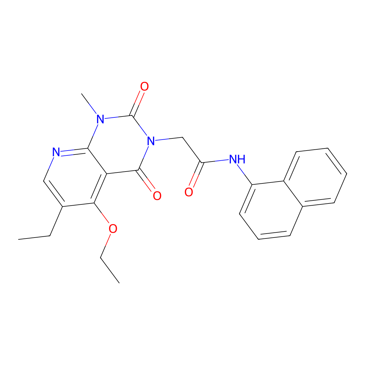 2-{5-ethoxy-6-ethyl-1-methyl-2,4-dioxo-1H,2H,3H,4H-pyrido[2,3-d]pyrimidin-3-yl}-N-(naphthalen-1-yl)acetamide molecular structure, CAS 1005303-36-5