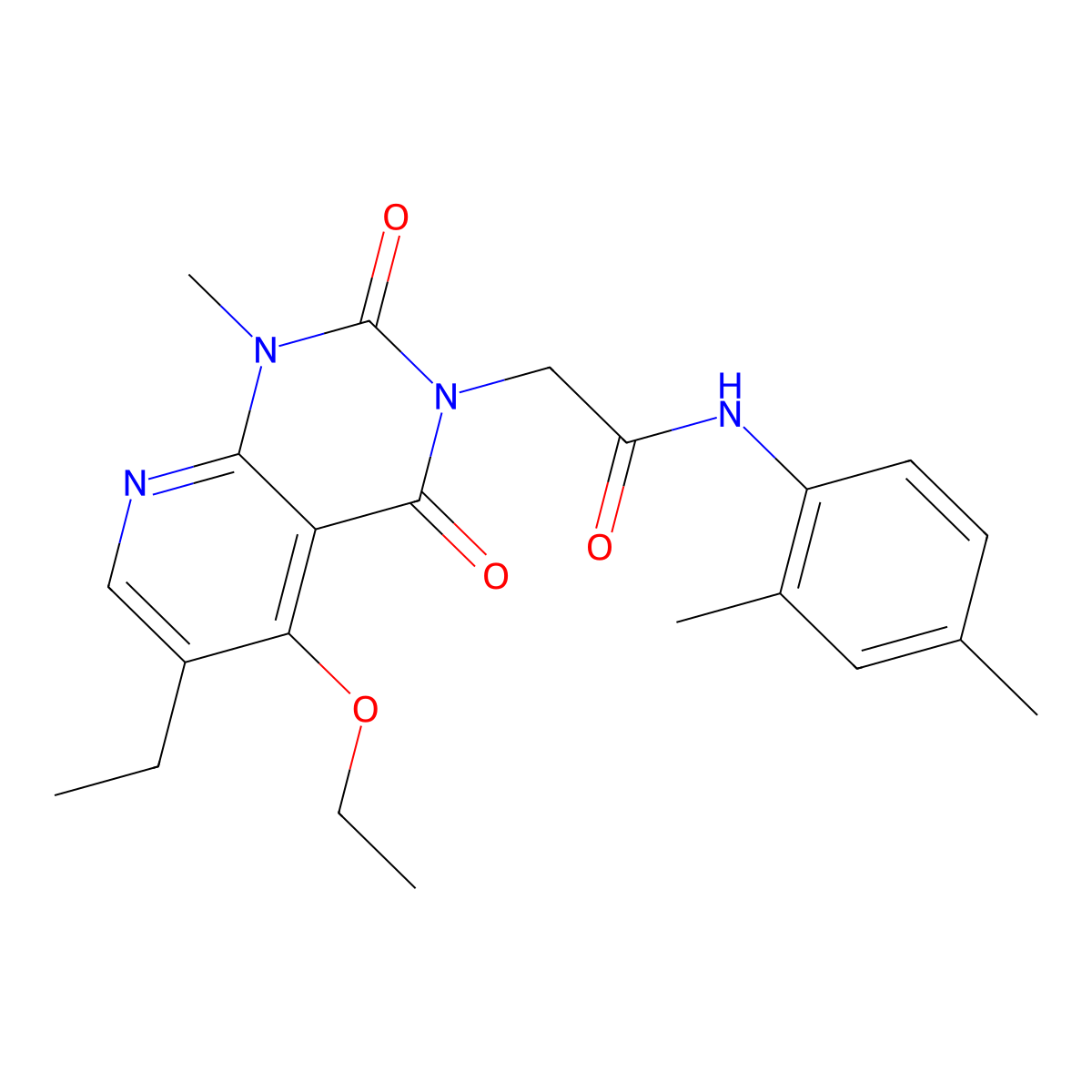 N-(2,4-dimethylphenyl)-2-(5-ethoxy-6-ethyl-1-methyl-2,4-dioxo-1,2-dihydropyrido[2,3-d]pyrimidin-3(4H)-yl)acetamide molecular structure, CAS 1005303-40-1