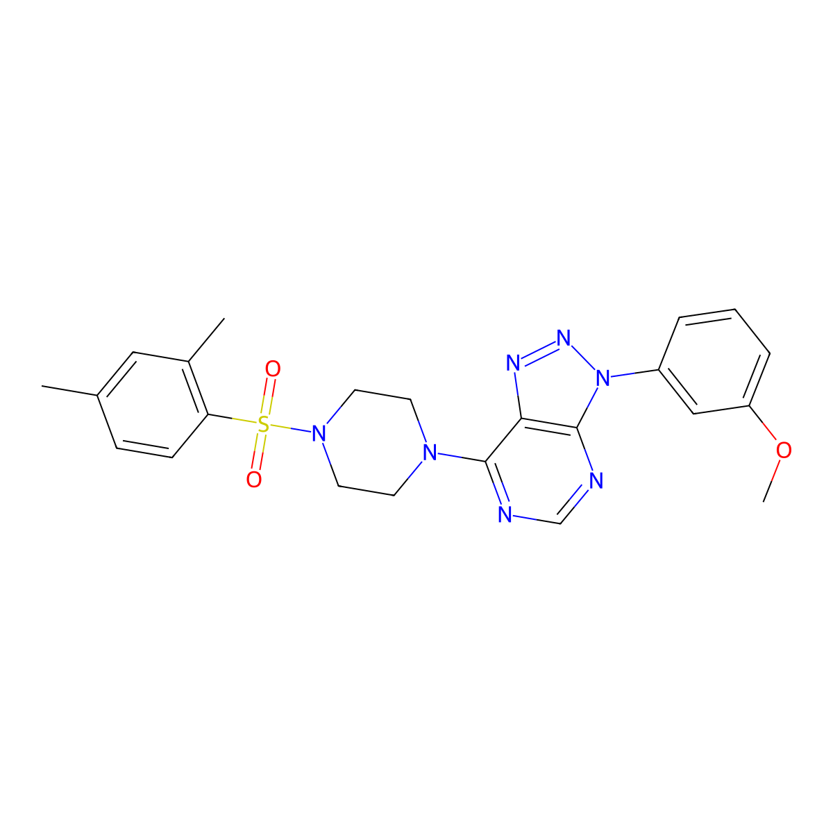 7-(4-((2,4-dimethylphenyl)sulfonyl)piperazin-1-yl)-3-(3-methoxyphenyl)-3H-[1,2,3]triazolo[4,5-d]pyrimidine molecular structure, CAS 1005303-41-2