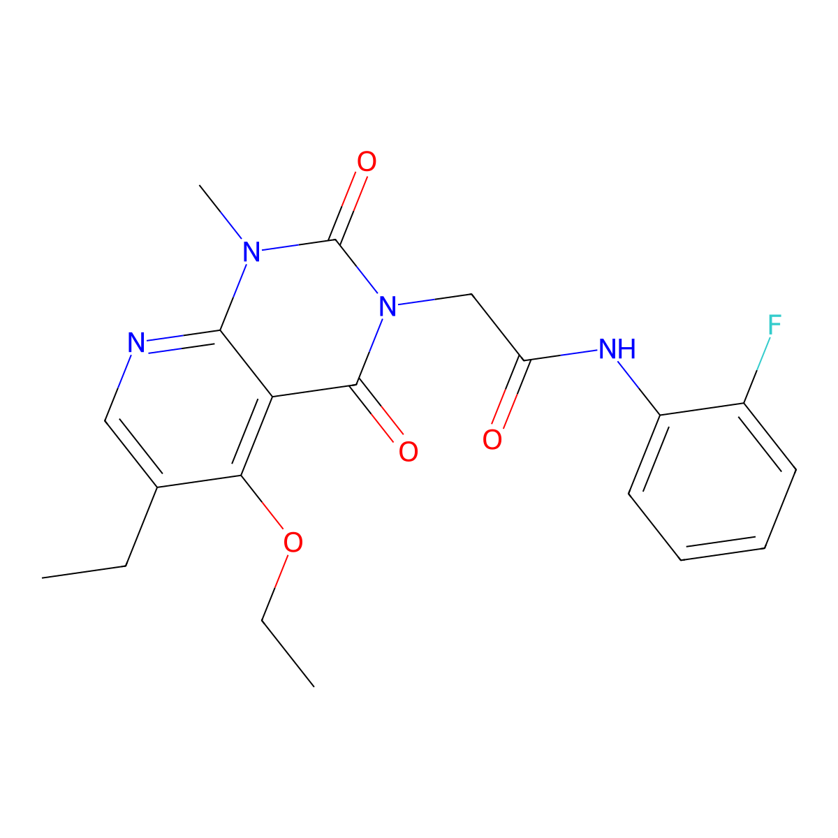2-(5-ethoxy-6-ethyl-1-methyl-2,4-dioxo-1,2-dihydropyrido[2,3-d]pyrimidin-3(4H)-yl)-N-(2-fluorophenyl)acetamide molecular structure, CAS 1005303-44-5
