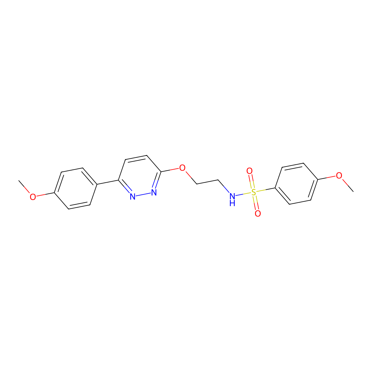 4-methoxy-N-(2-((6-(4-methoxyphenyl)pyridazin-3-yl)oxy)ethyl)benzenesulfonamide molecular structure, CAS 1005303-45-6