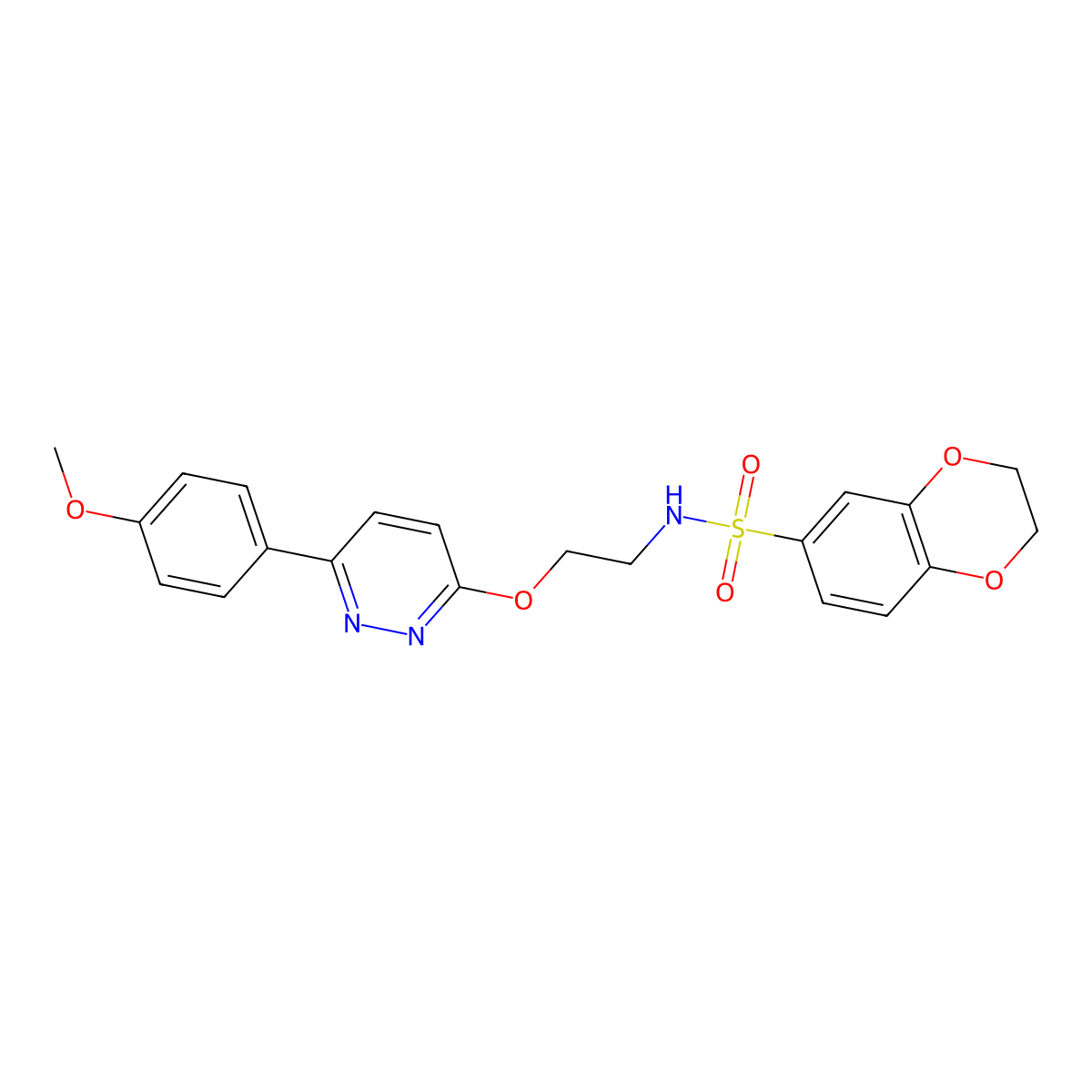 N-(2-((6-(4-methoxyphenyl)pyridazin-3-yl)oxy)ethyl)-2,3-dihydrobenzo[b][1,4]dioxine-6-sulfonamide molecular structure, CAS 1005303-47-8